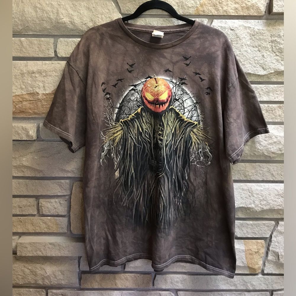 Vintage Delta Jack O Lantern Monster Pumpkin Scarecrow Haunted T-Shirt Tie XL